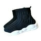thumbnail image 3 of Zapatos de punto para niños, suela antideslizante, transpirables, de alta elasticidad, informales, color negro, 24 (14,5 cm/5,7 pulgadas), 3 of 12
