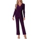 thumbnail image 1 of INSPIRE CHIC Mono de lentejuelas para mujeres con mangas largas profundas, cuello en V, cinturón, ropa de fiesta y club, mono brillante M púrpura oscuro, 1 of 6