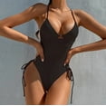 thumbnail image 2 of Babysbule Swimsuits for Women Women's Solid Bikini Swimsuit Filled Bra One-Piece Swimwear Suspender Beachwear, 2 of 9