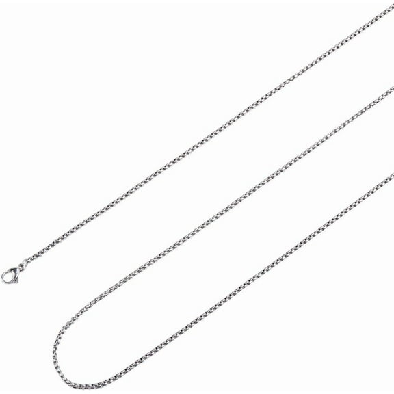 2 Pack 30 Inch/0.75m 2mm Stainless Steel Box Chains Square Chain Necklace Silver Long Metal Round Cable Cuban Thin Link Chains for Jewelry Making Crafts Necklaces Supplies Women Adults