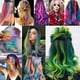 thumbnail image 4 of FloreceBien - Extensiones de cabello con clip para niñas, 20 unidades, reflejos de fiesta de colores, postizos sintéticos de cabello liso multicolor, 4 of 5