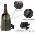 thumbnail image 3 of Hukapapa Bolso de Lona de Ocio Bolso Colgado en el Pecho-Cartero Estudiante Simple Bolso Masculino Colgado hacia atrásVerde, 3 of 5