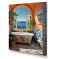 thumbnail image 2 of Designart "Serenity in Blue Italian Bath II" Humor Canvas Wall Art - Traditional Blue Bathroom Bedroom Canvas Wall Art, 2 of 6