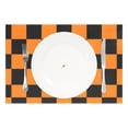 thumbnail image 2 of Ryvnso 1 Piece Placemats Orange Checkered Grid Pattern Dining Mats Heat-Resistant Non-Slip Washable Table Mat, 2 of 8