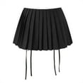 thumbnail image 3 of Riforla Women's High Waist Double Drawstring Mini Skirt Style Exposure A Line Ruffle for Versatile Fashion Skirts for Women Black L, 3 of 6