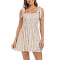 thumbnail image 4 of HDE Women's Summer Mini Romper Dress with Built in Shorts Spring Floral L, 4 of 6