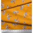 thumbnail image 2 of Soimoi Rayon Crepe Fabric Wool & Cat Animal Print Sewing Fabric Yard 46 Inch Wide, 2 of 3
