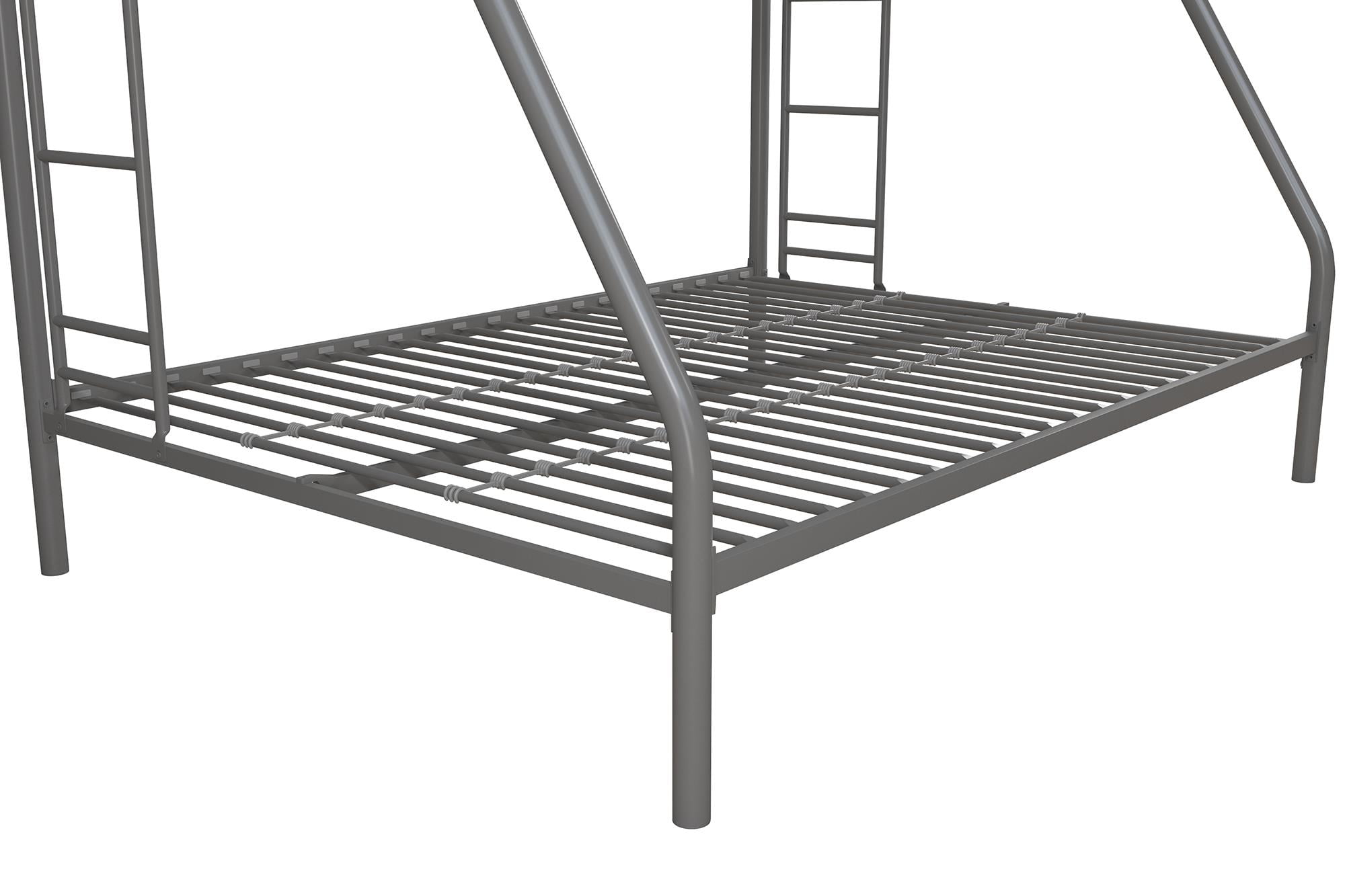 DHP Dusty Twin over Full Metal Bunk Bed with Secured Ladders, Silver