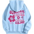 thumbnail image 5 of Pink Graphic Hoodie For Women 2024 Cute Preppy Sweatshirt Long Sleeve Drawstring Pullover Tops With Pockets, 5 of 5