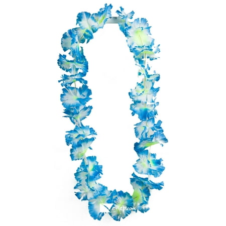 Flashing Blinking Light Up Hawaiian Flower Luau Party Fabric Lei, 36"