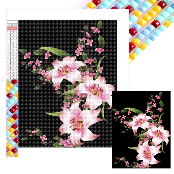 5D DIY Con Cuentas Cuadradas Kit Lirio Del Arte Pared 35x45cm