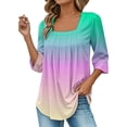 thumbnail image 5 of Fashion Fall Saving Womens Fall Tops Women's Tops Casual 3/4 Sleeve Tops Blouses Plus Size Tunic My Orders, 5 of 7