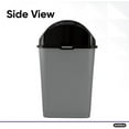 thumbnail image 5 of Superio Trash Can for Dorm Room with Lid 4.5 Gallon Plastic Garbage Can with Swing Top Lid, Medium Slim Waste Bin with Cover for Home, Kitchen, Office, Bedroom, Bathroom, College- 18 Qt (Grey/Black 2), 5 of 5