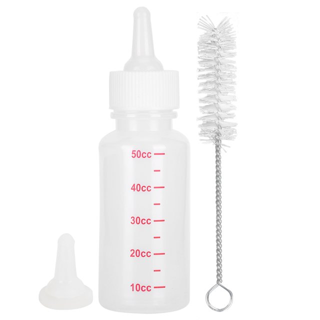 Biberones De Lactancia Para Mascotas, Pezón Suave, Fácil Limpieza, Biberón De Alimentación Animal De 50 Ml Para Gatitos Y Cachorros OTVIAP Animal Feeding Bottle