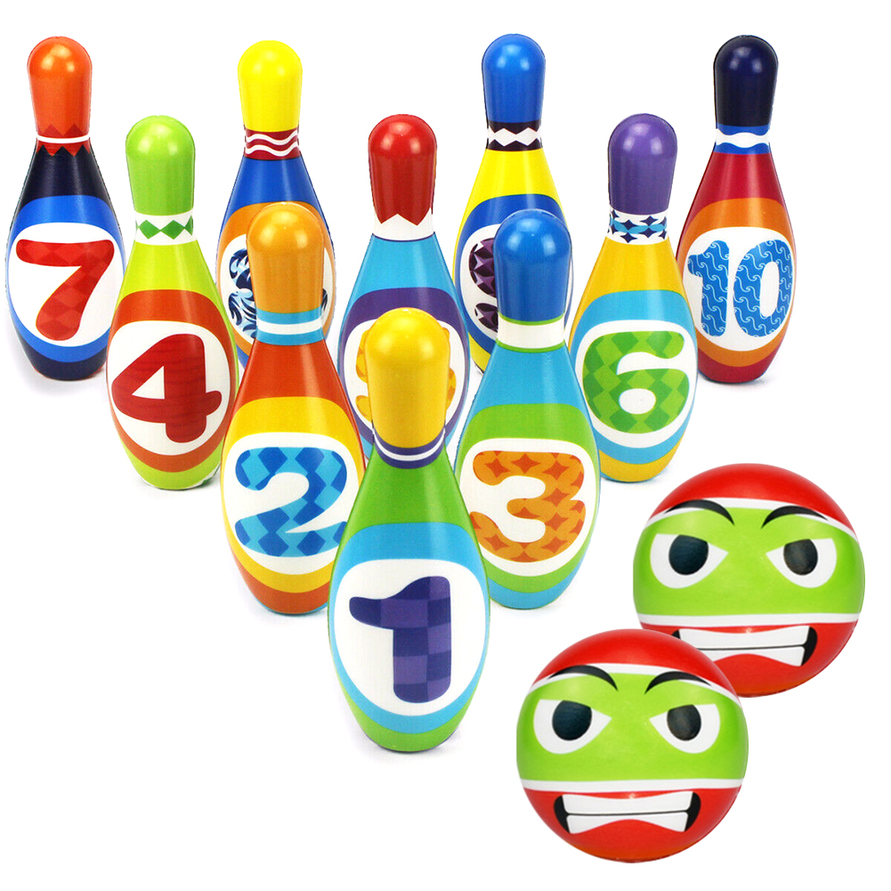 Porfeet Colorful Arabic Number Soft Bowling Ball Pins Kids Intellectual