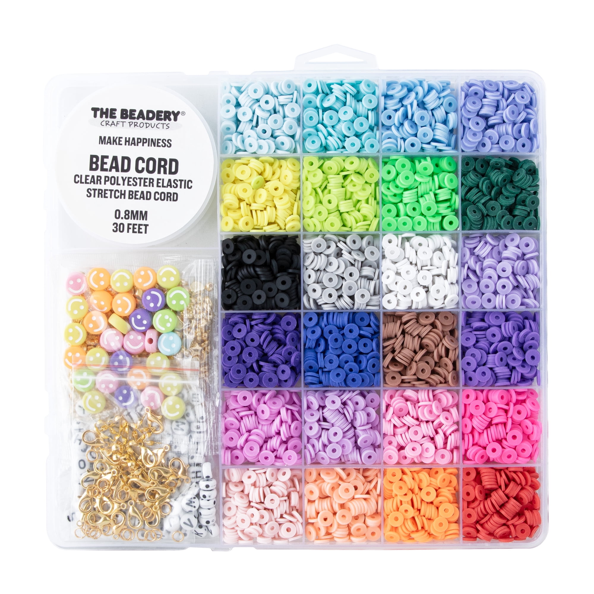 The Beadery's Make Your Own Beaded Jewelry Kit with Alphabet, Spacer, and Heishi Beads, Cord Included Over 5000 Pieces