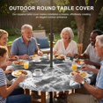 thumbnail image 3 of Round Outdoor Tablecloth with Umbrella Hole and Zipper, Ocean Starfish Tablecloth with Elastic Waterproof, Vintage Abstract Coastal Tie-dye Art Deep Gray Patio Table Covers for 45" - 54" Pool Tables, 3 of 9