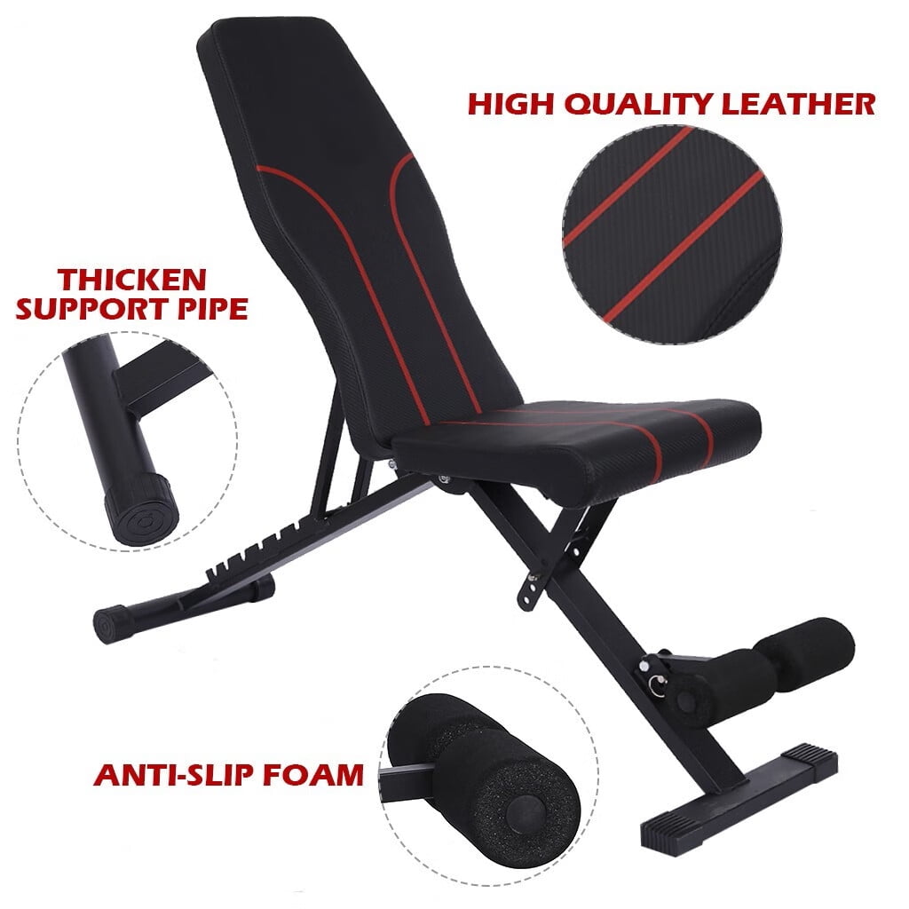 Weight Bench W/ Fitness Rope Foldable Sit Up Bench Dumbbells Bench