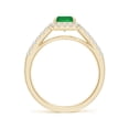 thumbnail image 2 of ANGARA Natural 1.5 Ct Emerald-Cut Emerald Ring with Diamond Halo in 14K Yellow Gold for Women (Size-8x6mm) | May Birthstone, Birthday, Anniversary, Jewelry Gift for Women | Natural Emerald Ring, 2 of 10