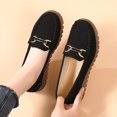 thumbnail image 3 of Elecsop Loafers for Women, Comfortable Slip On Suede Flats Metal Buckle Walking Shoes, 3 of 11