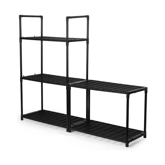 Estante De Plástico Anaquel Uso Rudo Closet 150kg 5 Repisas Malubero Negro