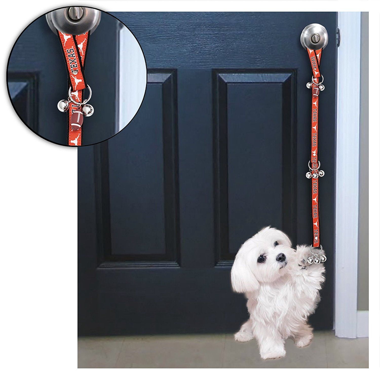 Pets First NCAA Texas Longhorns Door Training Bells for Pets, 40+ College teams Licensed Home Entry Décor
