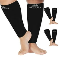 Mojo Compression Socks Footless for Men & Women (3 Pairs) 20-30mmHg Black, 3X-Large