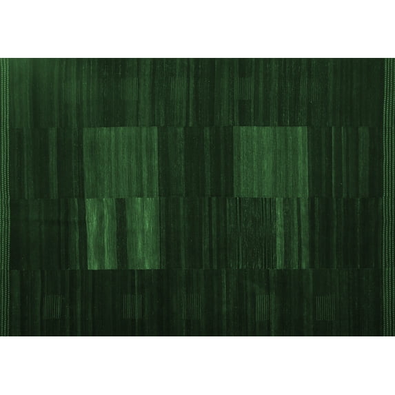 Ahgly Company Indoor Rectangle Abstract Emerald Green Contemporary Area Rugs, 4' x 6'