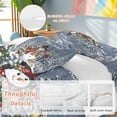 thumbnail image 2 of Blue Merry Snowman Christmas Bedding Duvet Cover Set Full Size 4 Pieces Xmas Tree Snowflake Bird Deer Bedding Set with Zipper Closure, 1 Comforter Cover 86x86 Inches 1 Flat Sheet & 2 Pillow Cases, 2 of 7