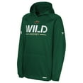 thumbnail image 2 of Youth Fanatics Green Minnesota Wild Authentic Pro Rink Raglan Hoodie, 2 of 3