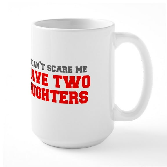 CafePress - Two Daughters Fresh Gray Red 3000 Mugs - 15 oz Ceramic Large White Novelty Mug