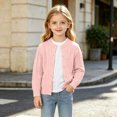 thumbnail image 5 of Auroural Girls Cardigan 7-8 Open Front Girls' Fall and Winter Knitted Cardigan Sweater Solid Color Casual Sweater Coat 2-13Years, 5 of 9