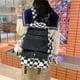 thumbnail image 4 of Mochila kawaii, mochila para estudiantes, mochila de gran capacidad, mochila para el campus con cuadros en blanco y negro, linda para niñas, 4 of 6