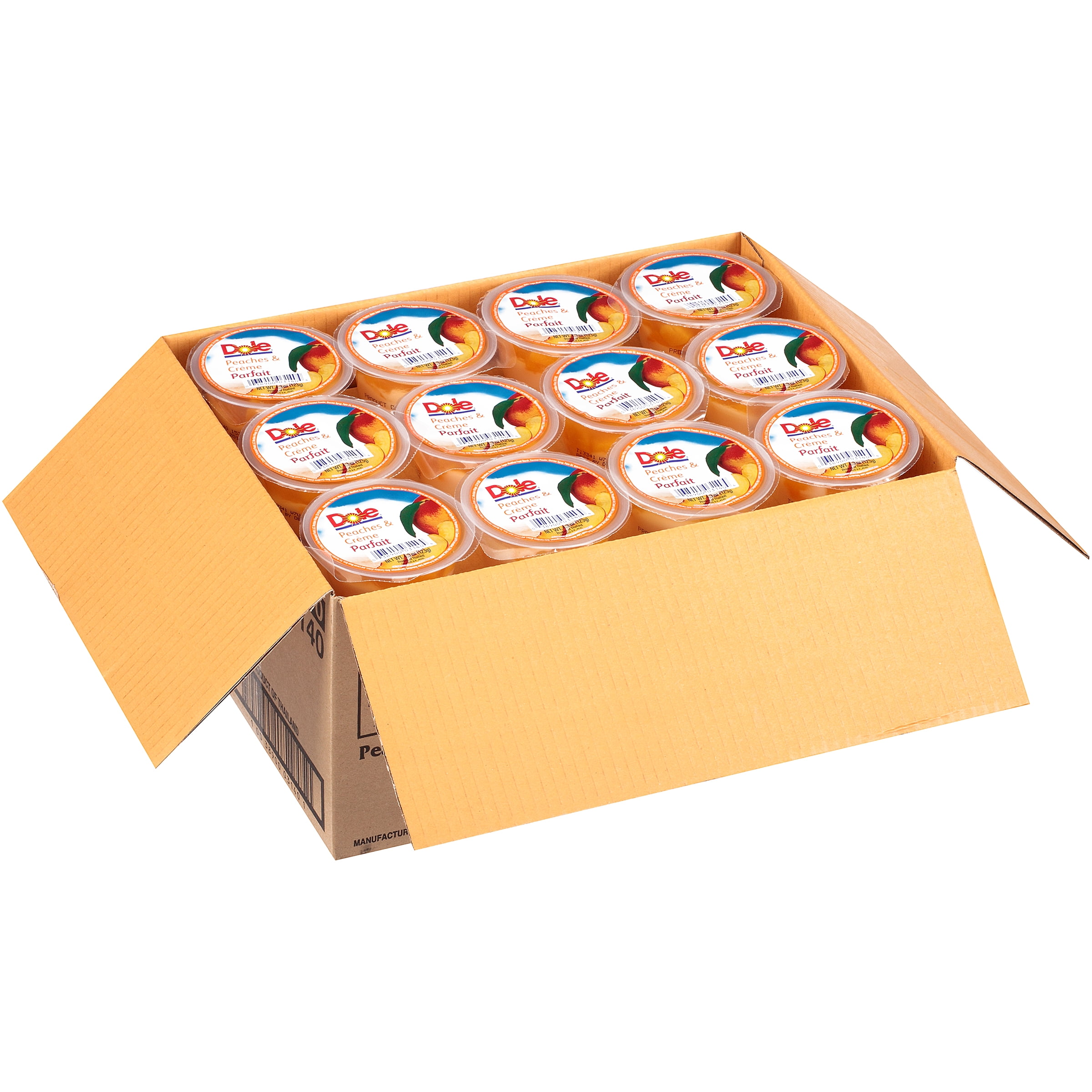 Dole Fruit Bowls Low Fat Peaches & Creme Parfait Snacks, 4.3oz 36 Total Cups, Gluten & Dairy Free, Bulk Lunch Snacks for Kids & Adults