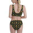 thumbnail image 3 of Picia Pineapple Women's High Waisted Bikini Scoop Neck Swimsuit Two Pieces Bathing Suit-, 3 of 8
