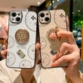 thumbnail image 4 of Case for iPhone 16 Pro,3D Butterfly Flower Kickstand Bling Glitter Diamond Marble Ring Stand Shockproof Women Girls Rhinestone Phone Case for iPhone 16 Pro,6.3 inch 2024 (XSG Gold), 4 of 13
