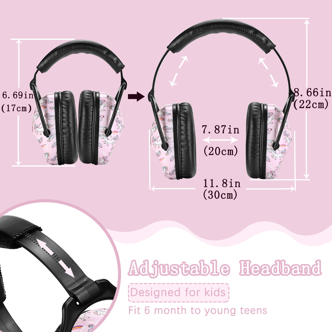 ZOHAN Kids Ear Protection, NRR 22 dB, Unicorn Design photo 3