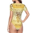 thumbnail image 4 of Gaeub Bunch Of Grapes Women'S Short Sleeve One Piece Swimsuit Sexy High-Waisted Bodysuit For Swimming, Beach, Sports - Medium, 4 of 9