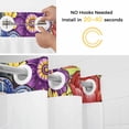 thumbnail image 5 of Spring Flowers No Hook Shower Curtain with Snap in Liner Sunflower Red Purple Flower National Vintage Waterproof Bathroom Shower Curtain with See Through Top Window for Bathtub 72" x 84", 5 of 9
