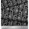 thumbnail image 2 of Soimoi Poly Georgette Fabric Leaves & Floral Block Print Sewing Fabric Yard 42 Inch Wide, 2 of 3