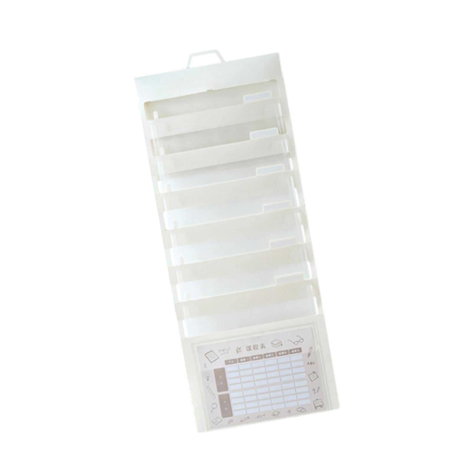 Kuntesetty Hanging Wall File Organizer Portable with 6 Pockets for A4 Size Paper Letter white