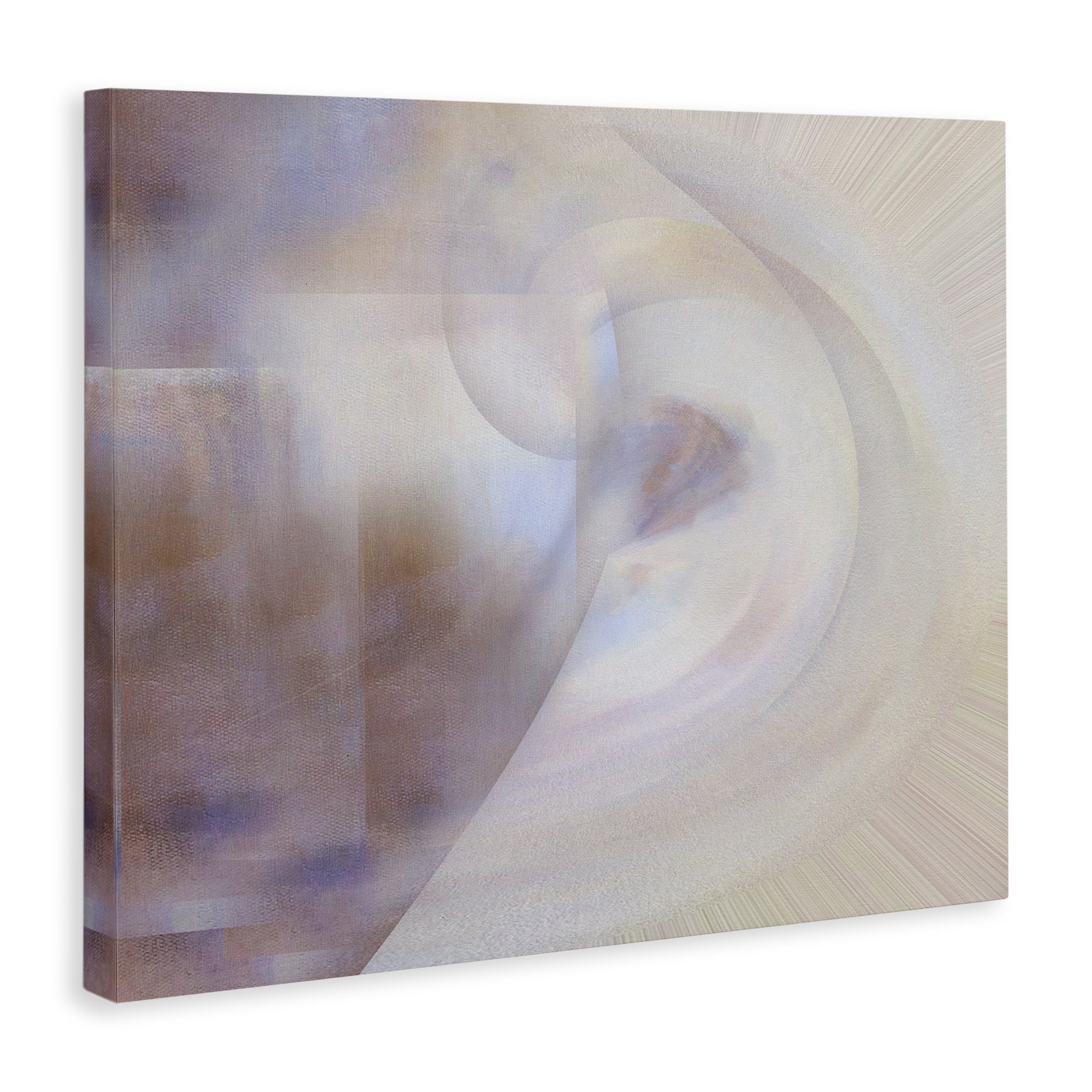Stupell Industries Faded Beige Abstraction Abstract Painting Wrapped Canvas Art Print Wall Art, 30 x 24