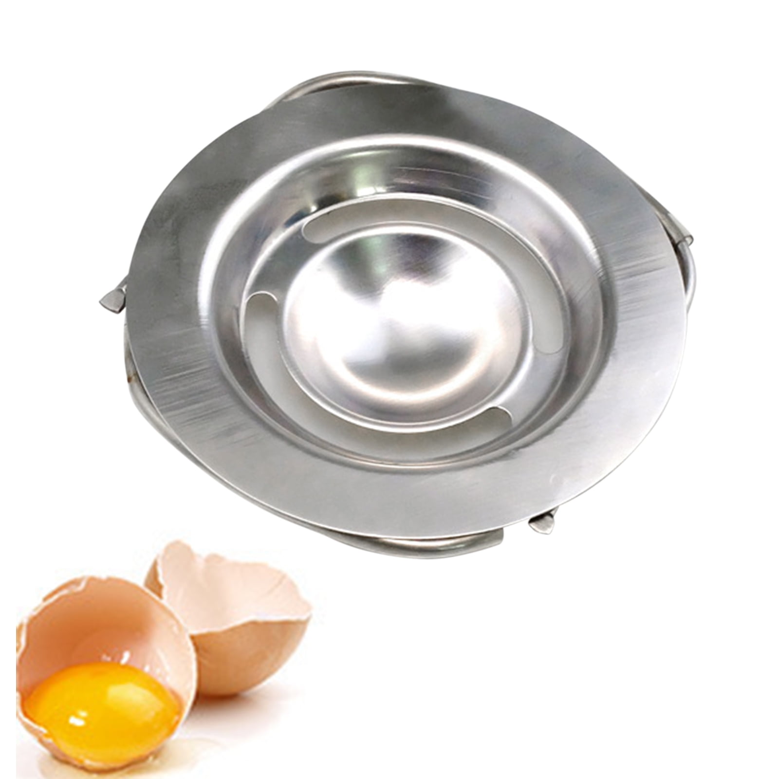 Egg Custards and More 10-inch Egg Beater and 5-inch Egg White Separator Tool for Baking Cake Egg Whisk and Stainless Steel Egg Yolk Egg White Separator