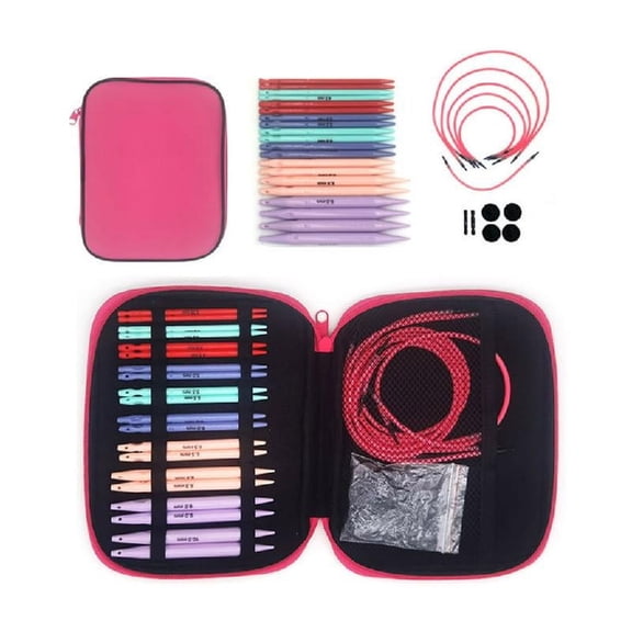 10Pair Interchangeable Circular Knitting Needle Set ABS Circular Knitting Needle with Case for Beginner 3.75mm-10mm
