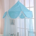 thumbnail image 2 of Pom Pom Collapsible Hoop Sheer Bed Canopy, 2 of 2