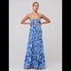 thumbnail image 4 of Vestido de Verano con Estampado Floral para Mujer, con Tirantes Finos, Aberturas y Lazo en la Parte Delantera, Holgado, Estilo Bohemio. Azul M, 4 of 5