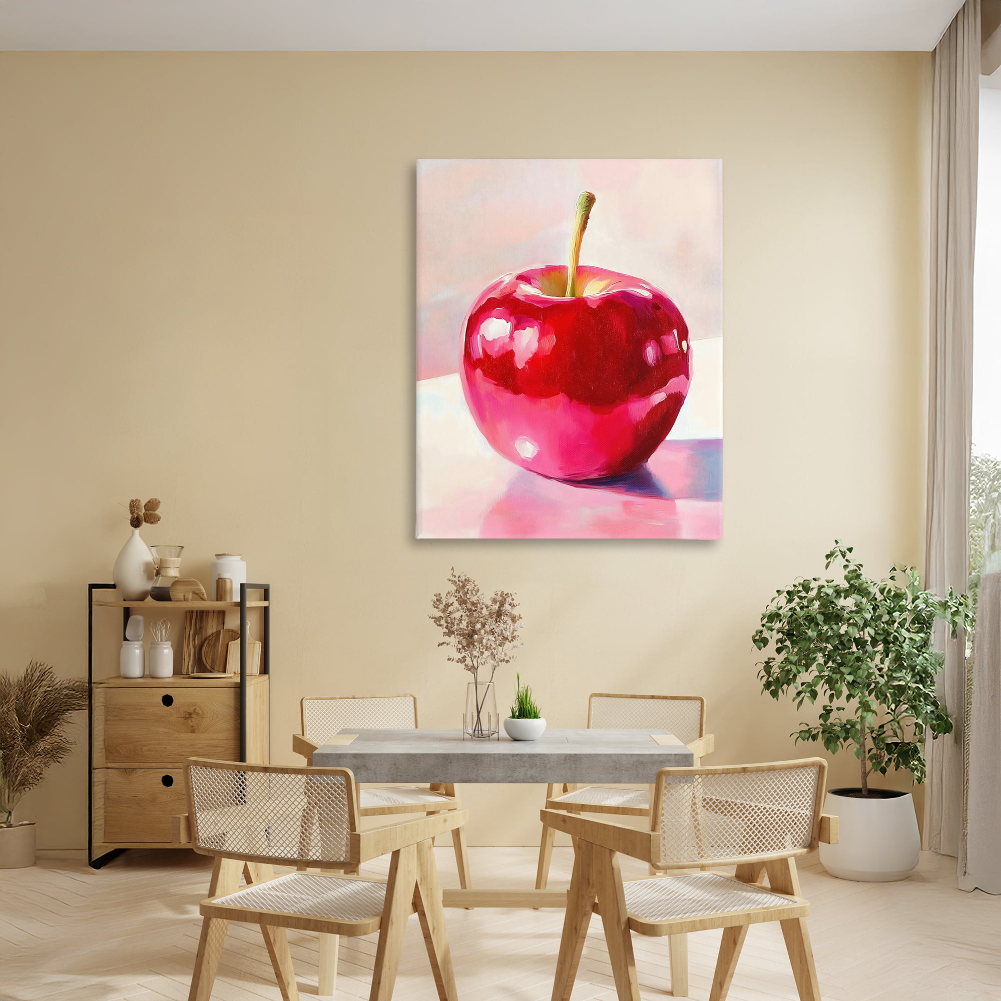 Stupell Industries Shiny Red Apple Reflection Canvas Wall Art, design by The Prints Vibe
