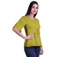 thumbnail image 3 of Moomaya Printed Round Neck Top For Women Elbow Sleeve Blouse Tunic Formal Wear, 3 of 5