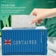 thumbnail image 5 of Caja de pañuelos creativa con contenedor de envío, caja de pañuelos de metal azul con bombeo, caja de almacenamiento para manualidades, decoración de escritorio para el hogar, 5 of 6