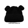 thumbnail image 3 of Zwiiyzr Cute Bear Baby Beanie Pompom Baby Boys Fleece Lined Hat Infant Toddler Winter Knitted Beanies for Girls Boys 1-6 Years Black, 3 of 3